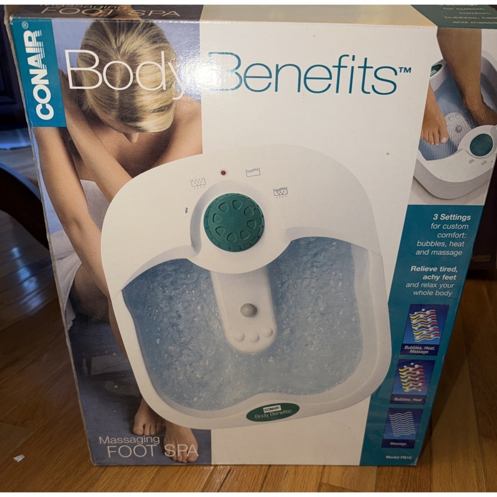Vintage Conair FB10 Body Benefits massaging Bubbling Heat Foot Spa Rare